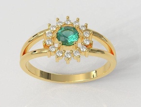 classique gemme bague anneaux diamant or bijoux classe mariage engagement argent 3d print model - Mito3D