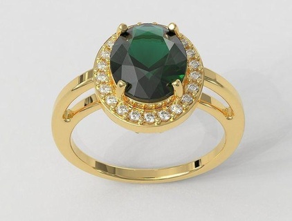 classic gemstone ring rings diamond gold jewelry wedding engagement gem stone silver pauloranieri class 3d print model - Mito3D
