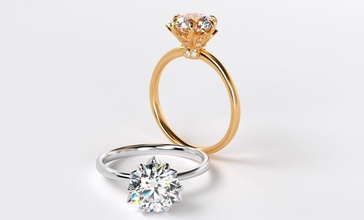 clásico oro compromiso anillo 8mm diamante joyería joya solitario plata canalla imprimible brillante moda belleza libra esterlina zafiro anillos 3d print model - Mito3D
