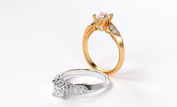 clásico anillo de oro 5 mm cuadrado piedra centro 3d imprimibles modelo la joyería square lujo plata moda el platino imprimible gem brillante diamante y belleza zafiro compromiso sterling los anillos 3d print model - Mito3D