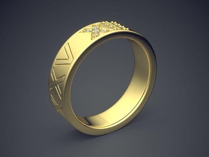 classic golden engagement ring diamonds roman date gold jewel jewellery jewelry rings wedding diamond brilliant cad fashion beauty finger gem platinum printable detail carving 3d print model - Mito3D