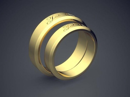 classic golden engraved wedding rings diamonds jewel jewellery jewelry ring diamond brilliant cad fashion beauty finger gem platinum printable detail 3d print model - Mito3D
