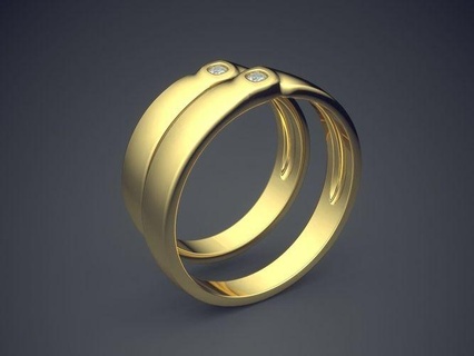 classic golden wedding ring diamond detailing gold jewel jewellery rings brilliant cad fashion beauty finger gem platinum printable couple simple character jewelry 3d print model - Mito3D