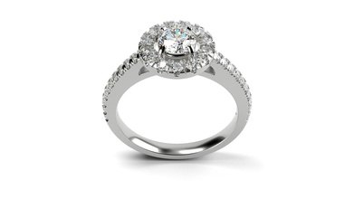 clásico de halo anillo compromiso diamantes la joyería solitaire los anillos 3d print model - Mito3D