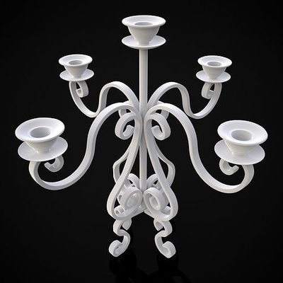 classique fer candélabre bougie cire flamme médiéval chandelier mèche bougies décor accueil maison intérieur halloween fusion lumière décoration additionnel architectural antique irréel éclairage 3d print model - Mito3D