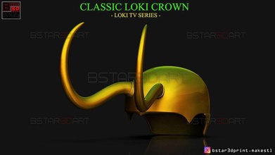 classic loki helmet - tv series marvel comics mask cosplay comic halloween cap ironman crown sylvie laufeydottir kid 2021 games toys 3d print model - Mito3D
