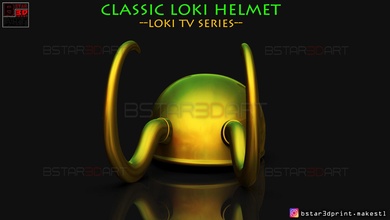 classic loki helmet - tv series 2021 mask cosplay comic halloween cap marvel ironman crown sylvie laufeydottir kid games toys 3d print model - Mito3D