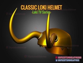 classique Loki casque tv séries couronne cosplay merveille costume Halloween 3d print model - Mito3D