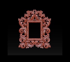 3d frame - wood carving stl model cnc router mirror classic vintage antique baroque reflection rococo classical furniture ornament decoration pictureframe picture deco architectural luxury zbrush artcam house 3d print model - Mito3D