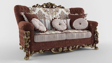 clássico modelo interior 19 mobília luxo ouro decoração retro salão cadeira florescer pergaminho listra madeira dura parquete suave margem registro casa 3d print model - Mito3D