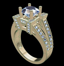 classique moderne antique engagement bague bijoux engager diamant calcul gemme luxe mode or 3d print model - Mito3D