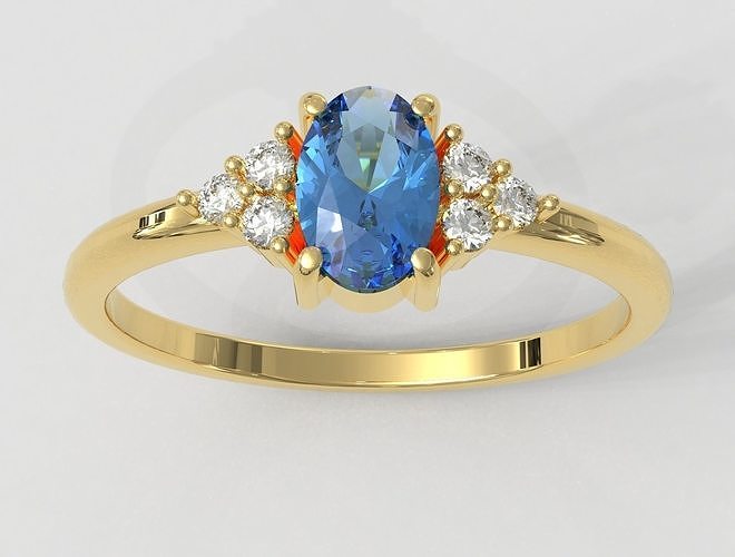 clássico oval pedra preciosa anel argolas ouro joalheria paulorani moda moderno prata diamante jóias 3D print model - Mito3D