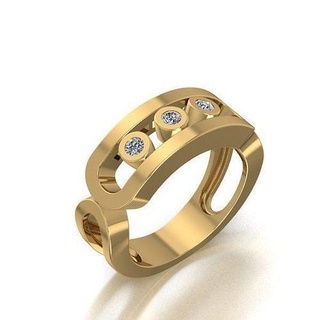 classic ring messika jewelry diamond moving rings luxury fashion gold jewel design accessory elegant silver wedding 3d print model - Mito3D