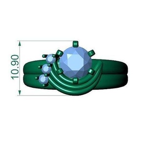 klassisch Ring klassischer Femalering Goldring STL Datei Diamant Schmuck Ringe 3d print model - Mito3D