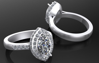 clássico anel marquês diamantes imprimível prata diamante jóia jóias casamento moda beleza platina brilhante joalheria ouro pedras exclusivo luxo argolas 3d print model - Mito3D