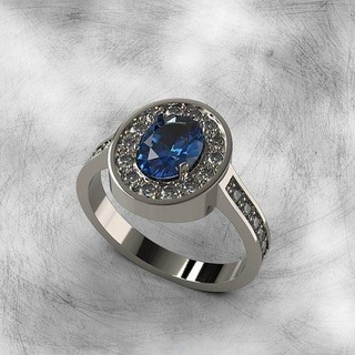 clásico anillo oval Roca diamantes 1 joyería joya oro plata cnc 3dprinted Moda diseño imprimible impresión prototipos anillos delicado platino rubí zafiro Esmeralda 3d print model - Mito3D