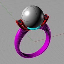 classico squillare perl anello perla thaiti 3d Stampa modello ap10 palla forma design perle ringwithpearl gioielleria 3dring diamante anelli gioiello stampabile Fidanzamento 3d print model - Mito3D