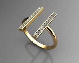 classico anelli ragazze squillare diamante gioiello Fidanzamento nozze gioielleria oro engagement moda sterlina stampabile argento 3d print model - Mito3D