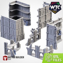 classic ruins wtc set 01 warhammer 40k game compatible space marine terrain scenery city containers forest txarli factory battle builder tech games toys board 3d print model - Mito3D