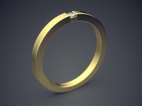 classico, semplice golden anello di fidanzamento con diamante gioielli gioiello anelli matrimonio brillante cad moda bellezza dito gemma disco platino stampabile dettaglio oro 3d print model - Mito3D