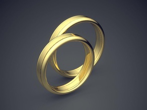 classic simple golden wedding rings minimal design jewelry jewel jewellery ring diamond brilliant cad fashion beauty gem platinum printable detail 3d print model - Mito3D
