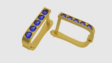klassischer, gerader Ohrringe Schmuck classic gerade design Abbildung Bild 3d print model - Mito3D