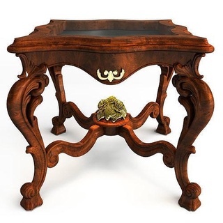 classic table furniture antique ornate carve elegant design wood flourish gallery carving decorate luxury retro ornament house 3d print model - Mito3D