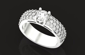 classic wedding engagement ring women 640 jewelry 3d brilliant diamond gold halo evening stylish trendy elegant solitaire gem rings 3d print model - Mito3D