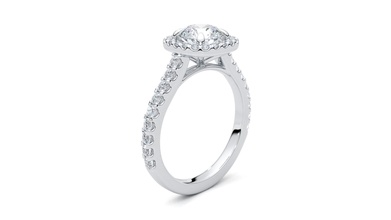classique halo bague bijoux 3d brillant le diamant engagem de l'engagement gem les pierres précieuses or la poire imprimable l'anneau ronde en d'argent anneaux 3d print model - Mito3D