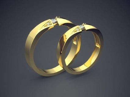 classical simple golden wedding rings diamond detailing gold jewellery ring brilliant cad fashion beauty finger gem platinum printable silver couple details character jewelry 3d print model - Mito3D