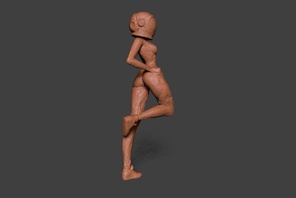 clay astro girl female woman astronaut space helmet nude naked sculpt anatomy body sketch legs sexy hot shoes miniature figurine art sculptures 3d print model - Mito3D