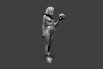 argile fille 16 anatomie corps esquisser permanent jambes bras femelle femme cheveux crâne squelette bottes miniature art personnage humain sculptures 3d print model - Mito3D