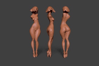 argilla ragazza 5 anatomia corpo torso gambe schizzo madre donna carina freddo capelli miniatura figurina posa arte sculture 3d print model - Mito3D