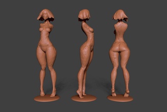 arcilla niña bosquejo anatomía cuerpo mujer felame piernas torso esculpir figurilla miniatura dulce lindo cabello pose arte esculturas 3d print model - Mito3D
