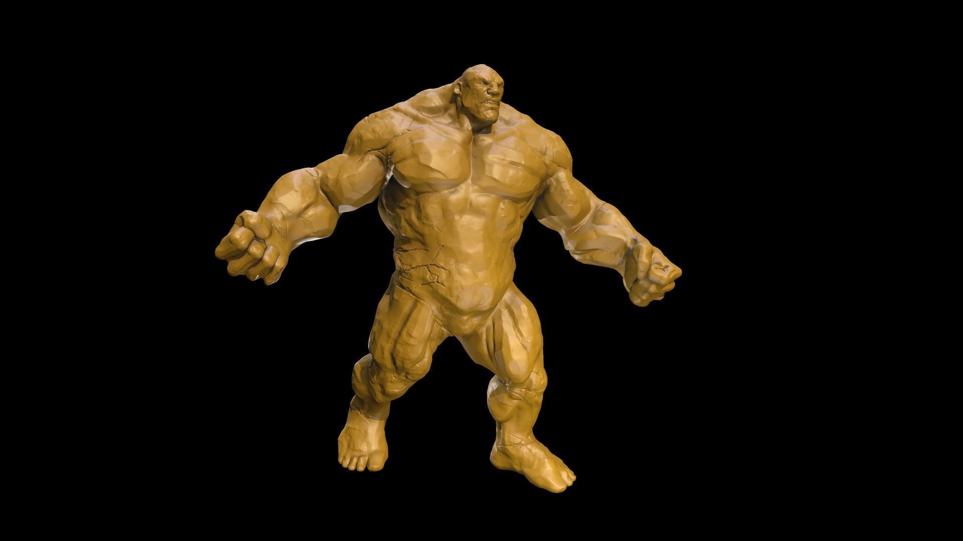 arcilla golem músculo criatura monstruo mesa rpg juegos juguetes tablero 3D print model - Mito3D