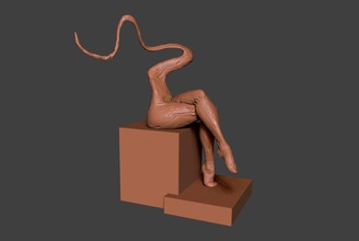 argila 2 pernas a arte mulher felame garota as pés de pé nádegas nua nude quente sexy esculpir miniatura figurine esculturas 3d print model - Mito3D
