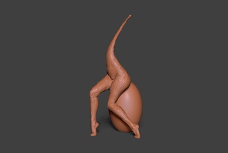 argilla gambe 4 femmina donna ragazza piedi piede nudo natiche anatomia scolpire schizzo corpo miniatura figurina caldo sexy uovo arte sculture 3d print model - Mito3D