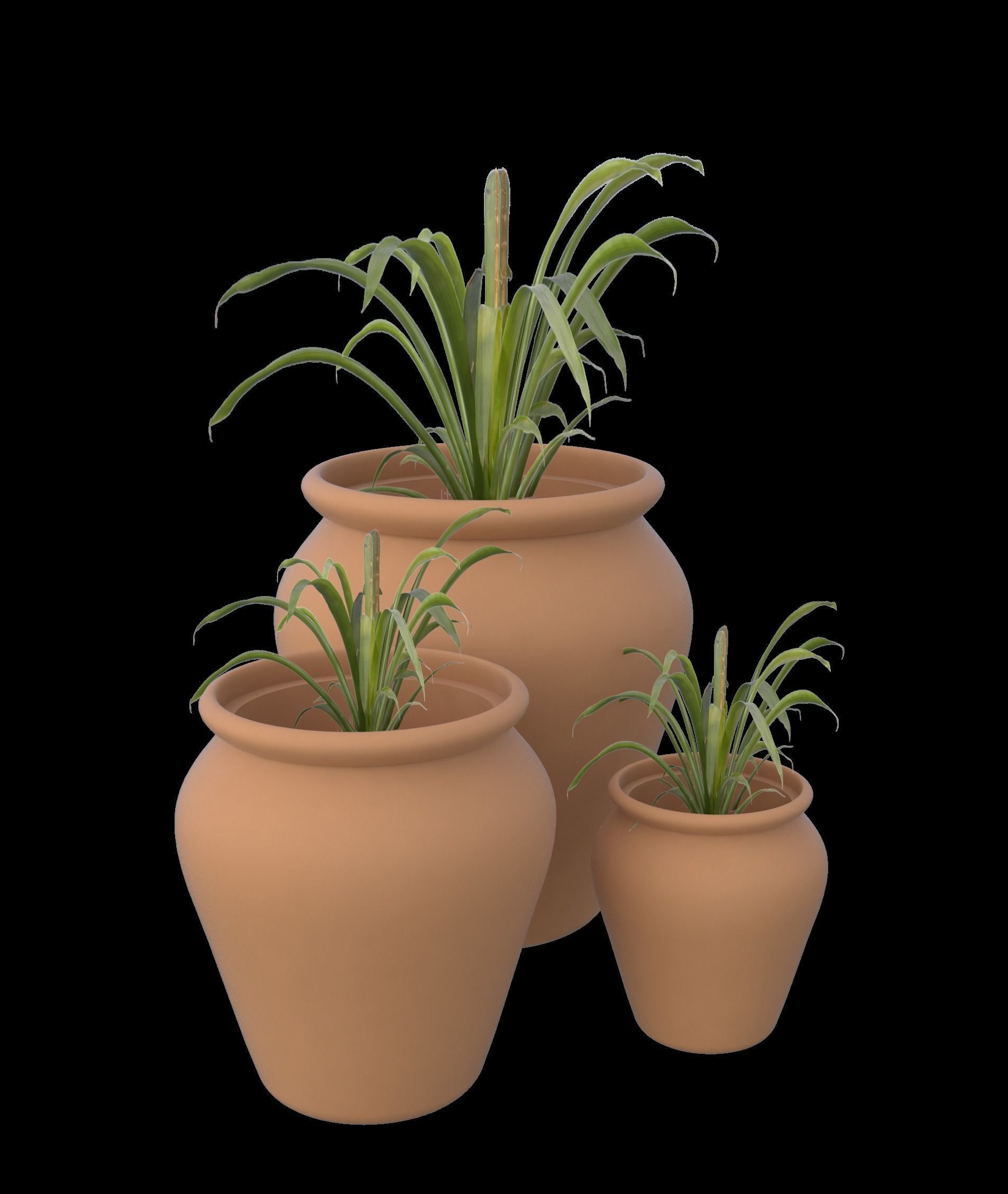 vasos de barro, plantas a casa argila potes decoração 3D print model - Mito3D