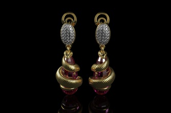 chiaro zaffiro rosa orecchini in oro serpenti gioielli la collana anello argento gemma brillante ciondolo di diamanti orecchino lusso moda e bellezza braccialetto ruby abbigliamento brillant diamant fatti con pendente gli 3d print model - Mito3D