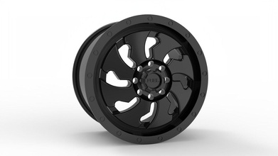 balta çift tekerlek jant model Amerikan yarış siyah gergedan yazdırılabilir otomotiv otomobil asansör sterlin hobi kendin yap 3d print model - Mito3D