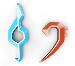 clefs symboles clef clé symbole tripler basse musique musical stylisé signe art panneaux logos 3d print model - Mito3D