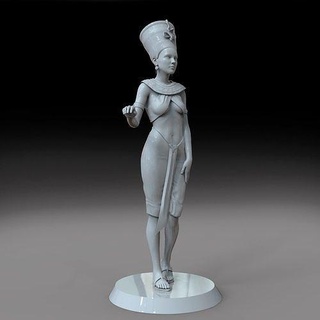 kleopatra statue of ägyptisch frau egipto königin gris miniatur arte 3d kunst skulpturen 3d print model - Mito3D