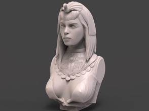 cleopatra busto egipcio egipto antiguo historia pirámide escultura monumento estatua jeroglífico arte esculturas 3d print model - Mito3D