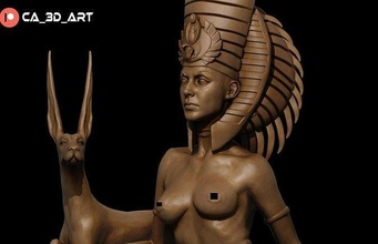 cleopatra nsfw 3d print egypt egyptian female girl lady queen undead witch mage pharaoh khemri summoner gal gadot wonder woman art sculptures 3d print model - Mito3D