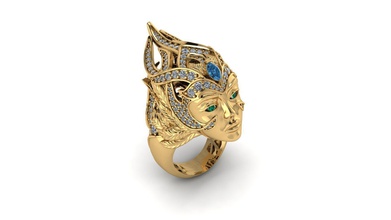 cleopatra rings gold jewelry silver zbrush magarit 3d print model - Mito3D