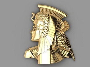 kleopatra ägyptisch königin kopf gold silber ring diamant juwel schmuck weiß mode brillant schönheit rubin schwarz druckbar spa 3d print model - Mito3D
