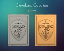 cleveland cavaliers logo relief basketball art sculptures signs logos clevland cavs 3d print model - Mito3D