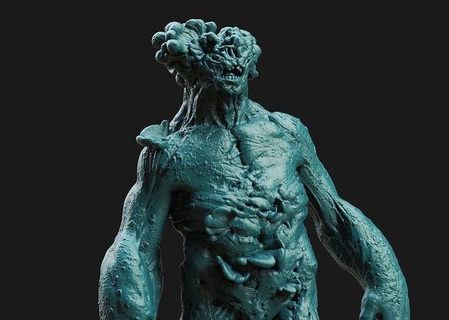 clicker creature us criatura zumbi hbo imprimível estatuetas miniaturas arte esculturas 3d print model - Mito3D