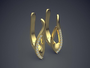 clipping earrings small diamonds cad 3986 jewelry brilliant design detail diamond engagement gem gold jewel jewellery platinum printable ring rings silver wedding 3d print model - Mito3D