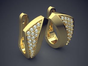 ritaglio orecchini minuscolo diamanti cad 5101 brillante design diamante fidanzamento gemma oro gioiello gioielleria platino stampabile squillare anelli argento nozze 3d print model - Mito3D